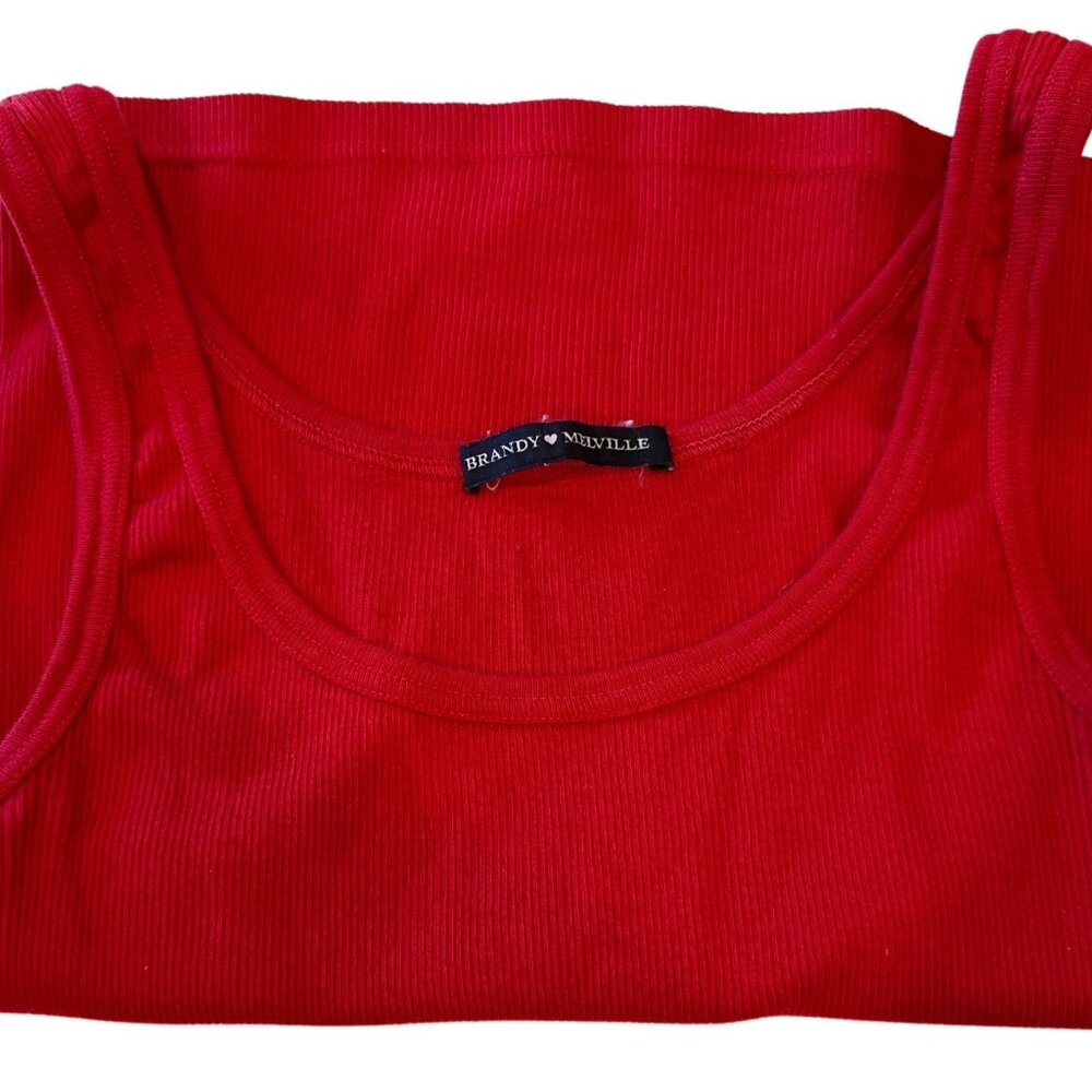 Brandy Melville Ribbed Tank Top - Red